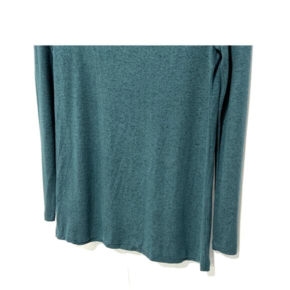 Nic+Zoe NZT Top Sweet Dreams Snap Neck Tee Heathered Teal Women's XSmall New! - Picture 9 of 12